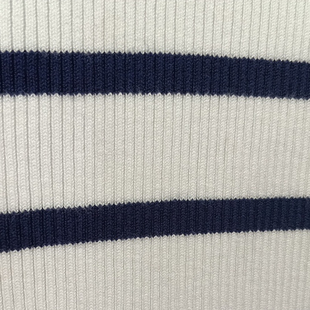 Anne Klein Womens Navy Blue/ White Striped Long Sleeve Knit Sweater sz L - Picture 9 of 12